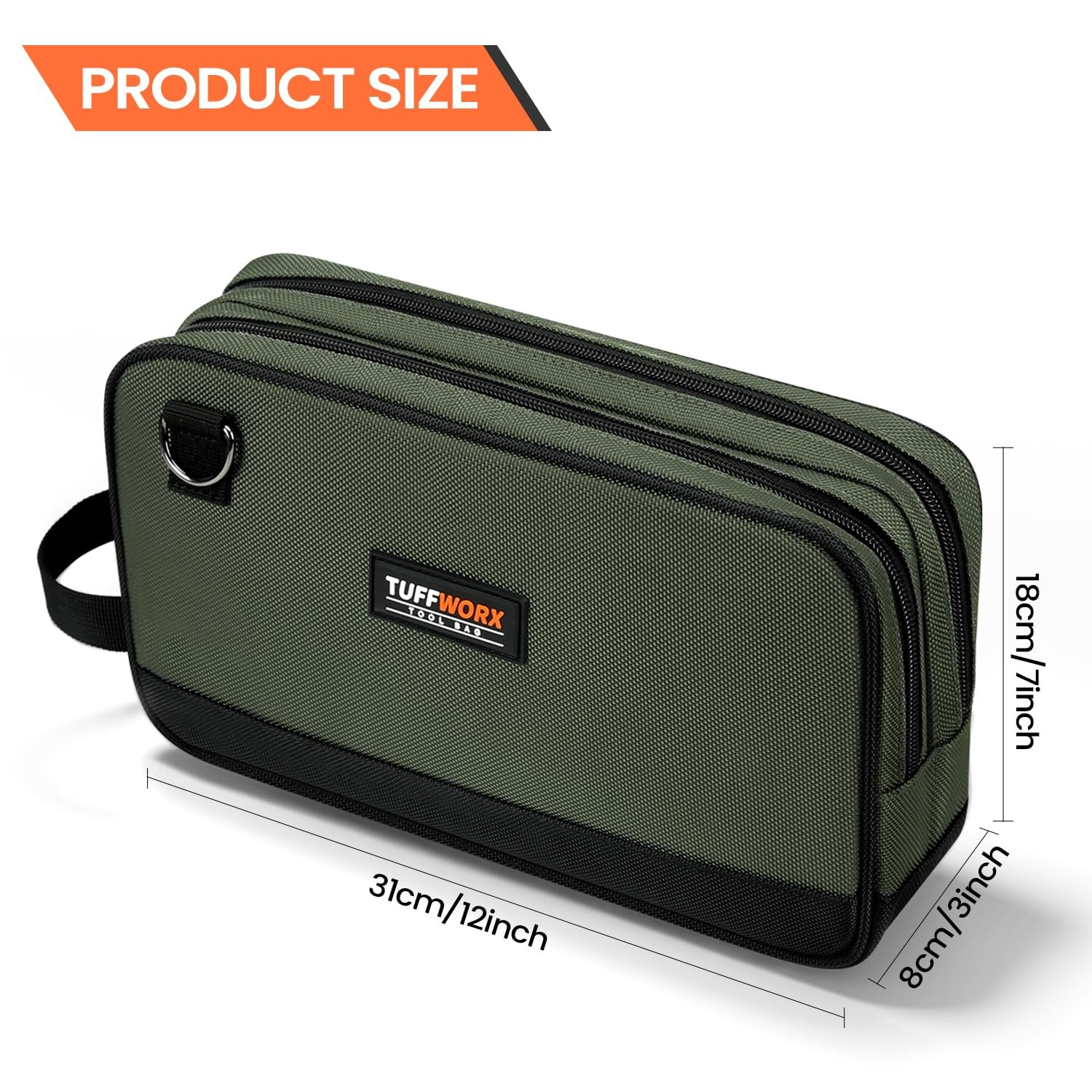 Tool Bag, 12″ Small Tool Pouch Waterproof 600D Dual Compartments Tool Organiz…