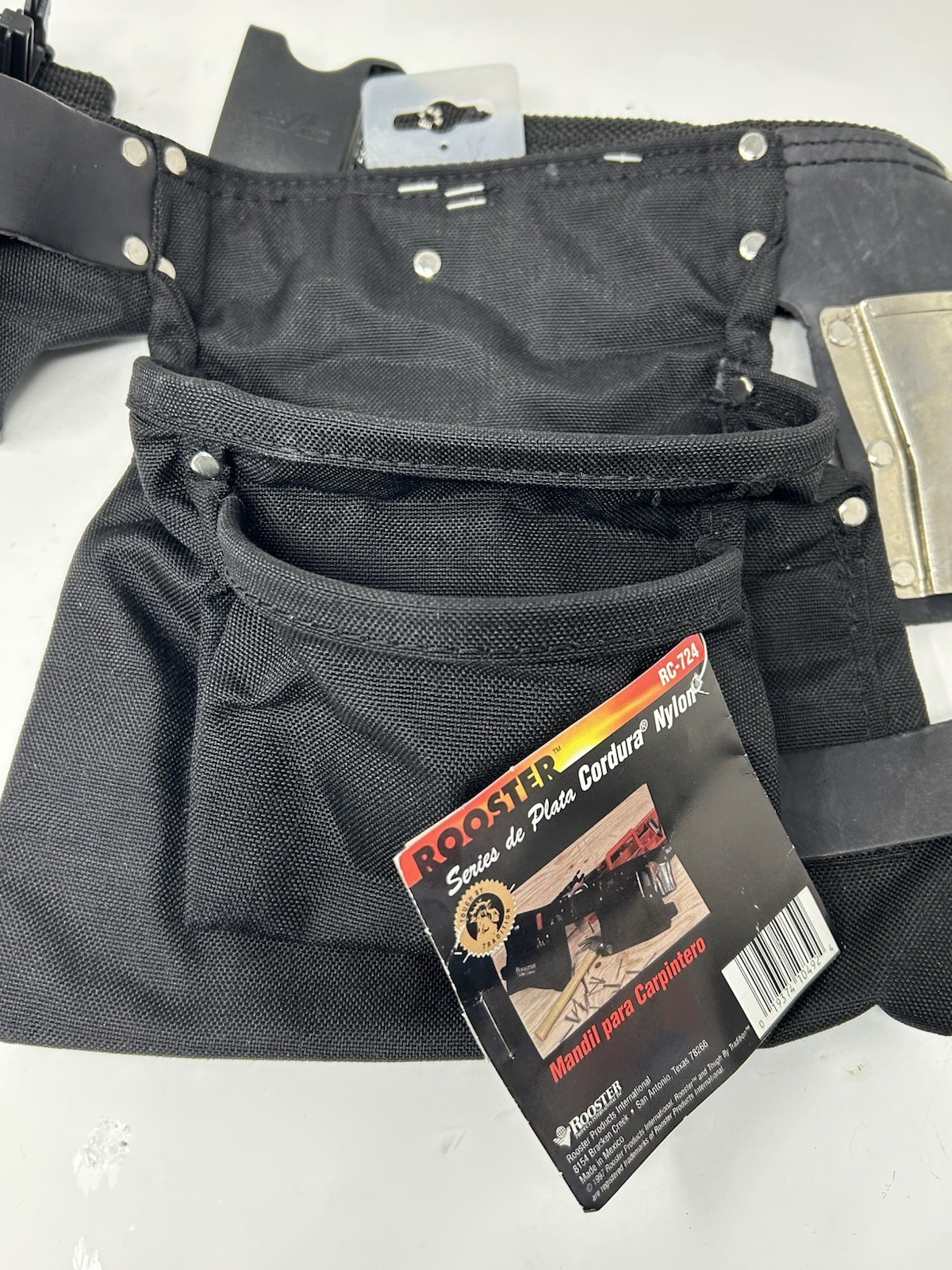 Rooster Silver Series Carpenters Tool Belt – Apron Black Cordura Nylon / Leather