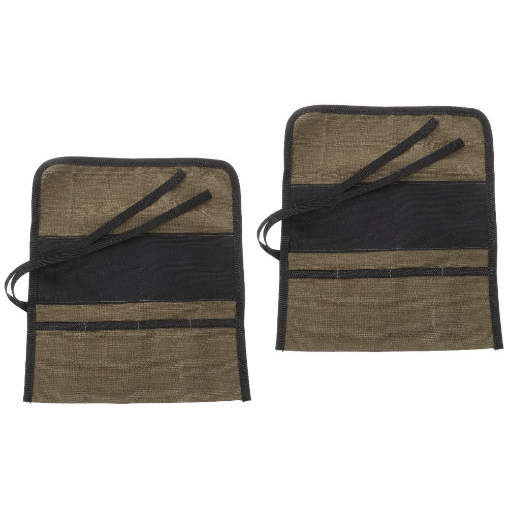 2 Count Tool Roll Woodworking Pouch Carpenter Canvas Bag with Zipper