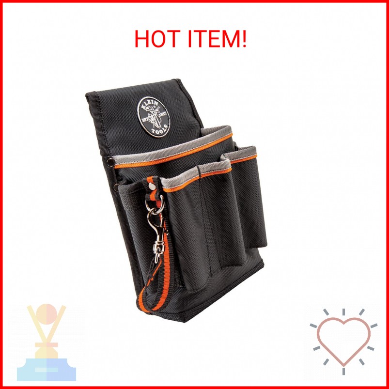 Klein Tools 5241 Tool Pouch, Tradesman Pro Tool Pouch with Electrical Tape Thong
