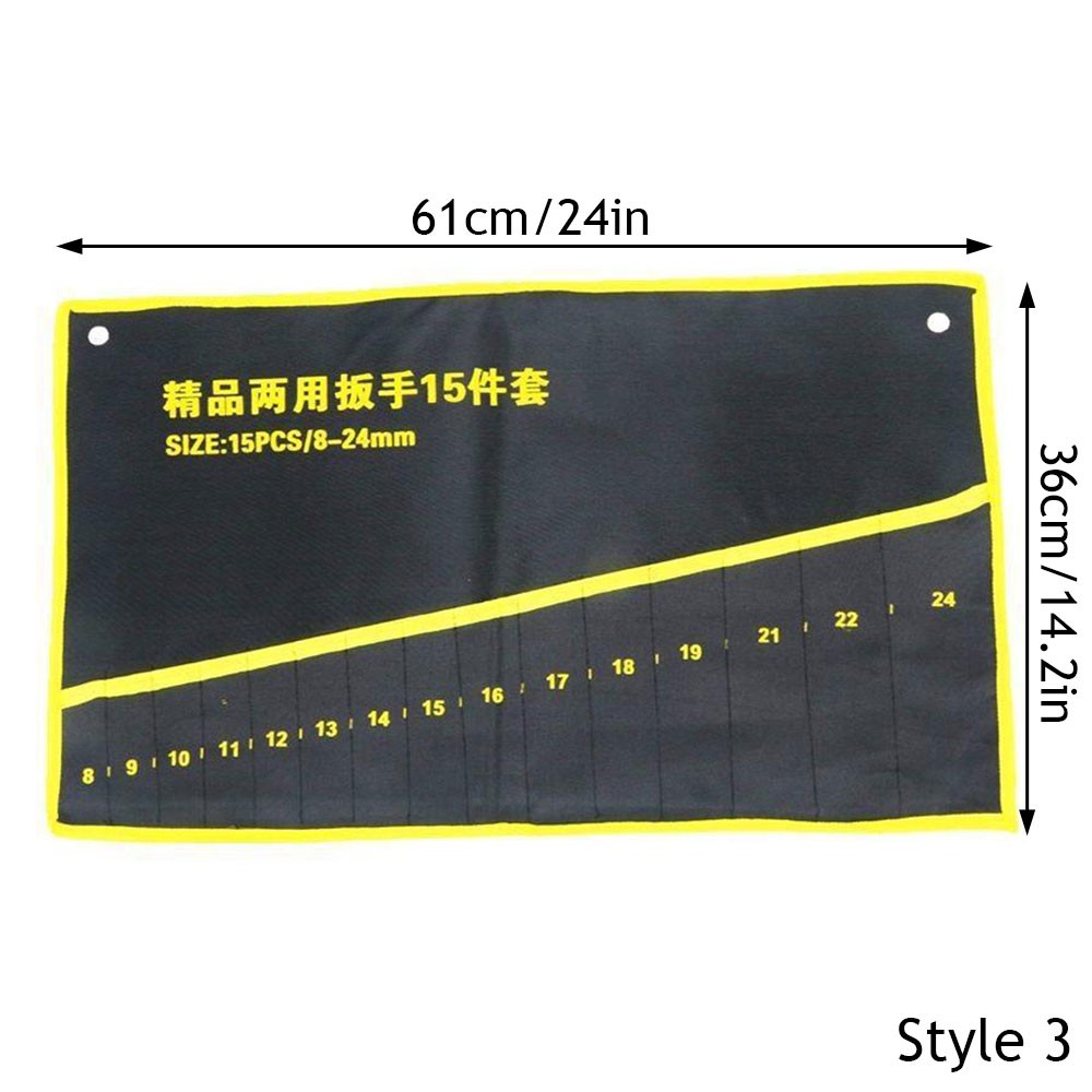20/15/10/8 Pockets Wrench Roll up Pouch, Wrench Roll Organizer and Tool Storage#