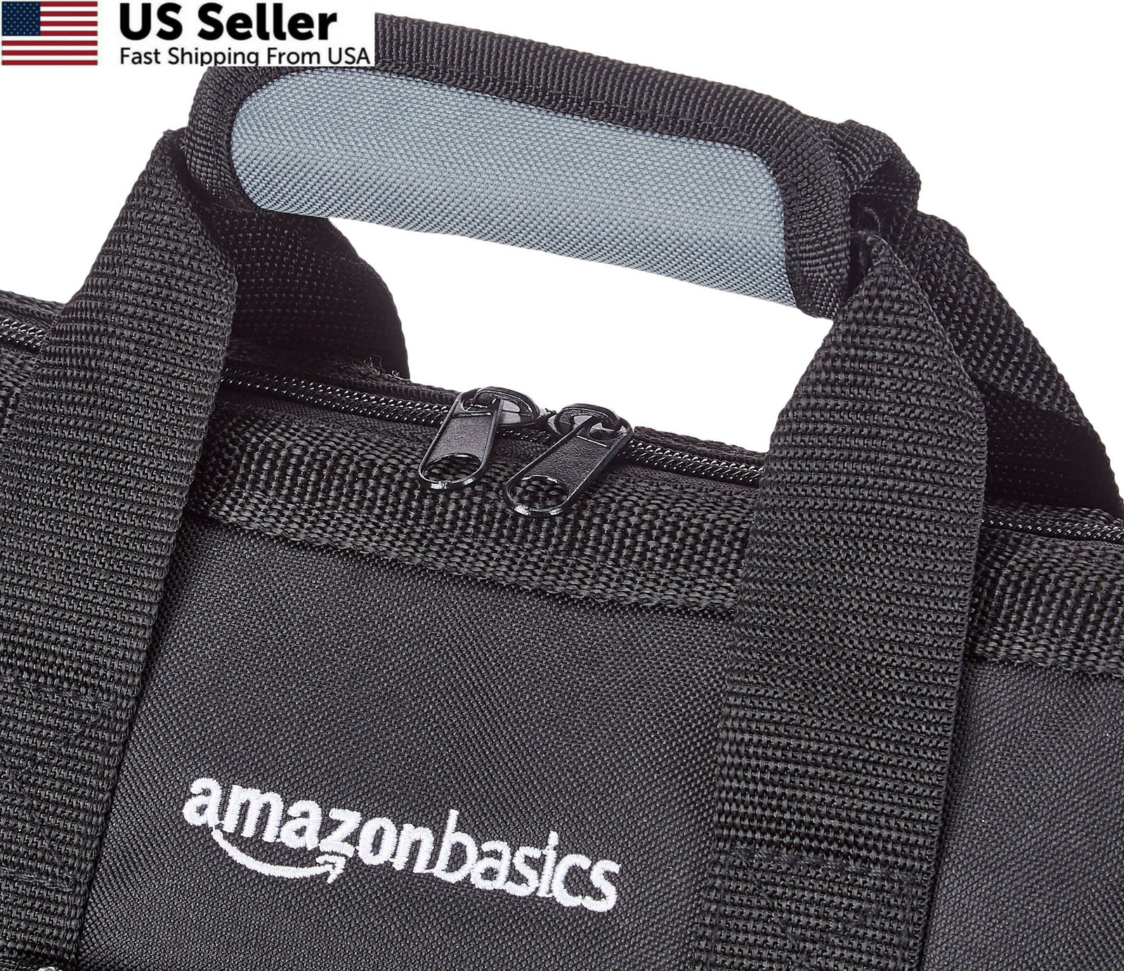 Amazon Basics Durable Wear-Resistant Tool Small Standard Bag, Black & Gray