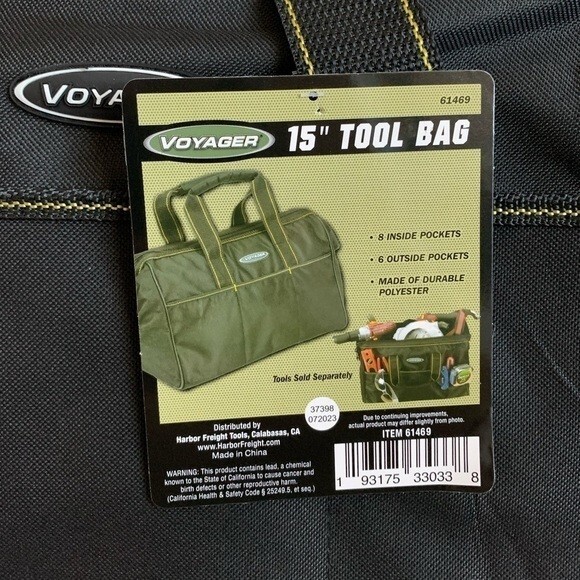 Unisex Voyager Heavy Duty Canvas Tool Bag Tote 15x10x9 Black New
