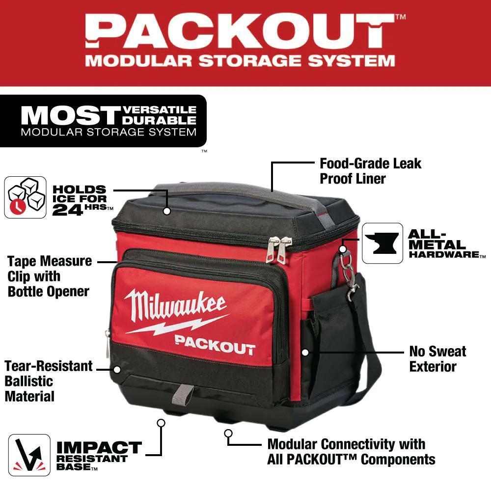 Modular Cooler Bag Red 15.75 in. PACKOUT Nylon 48-22-8302
