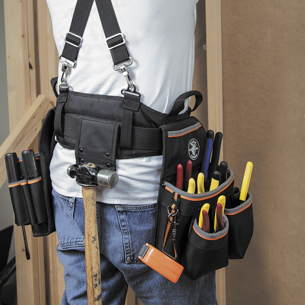 Klein Tools 55428 Tradesman Pro Electrician’s Tool Belt, Large