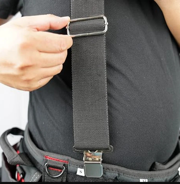 MELOTOUGH Padded Tool Belt Work Suspenders with Super Strong Clip for Carpenter’