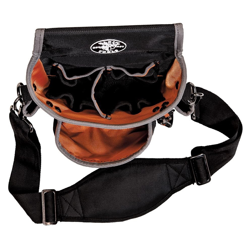 Klein Tools 5243 Tradesman Pro Tool Pouch with One Size, Black/Orange/Gray