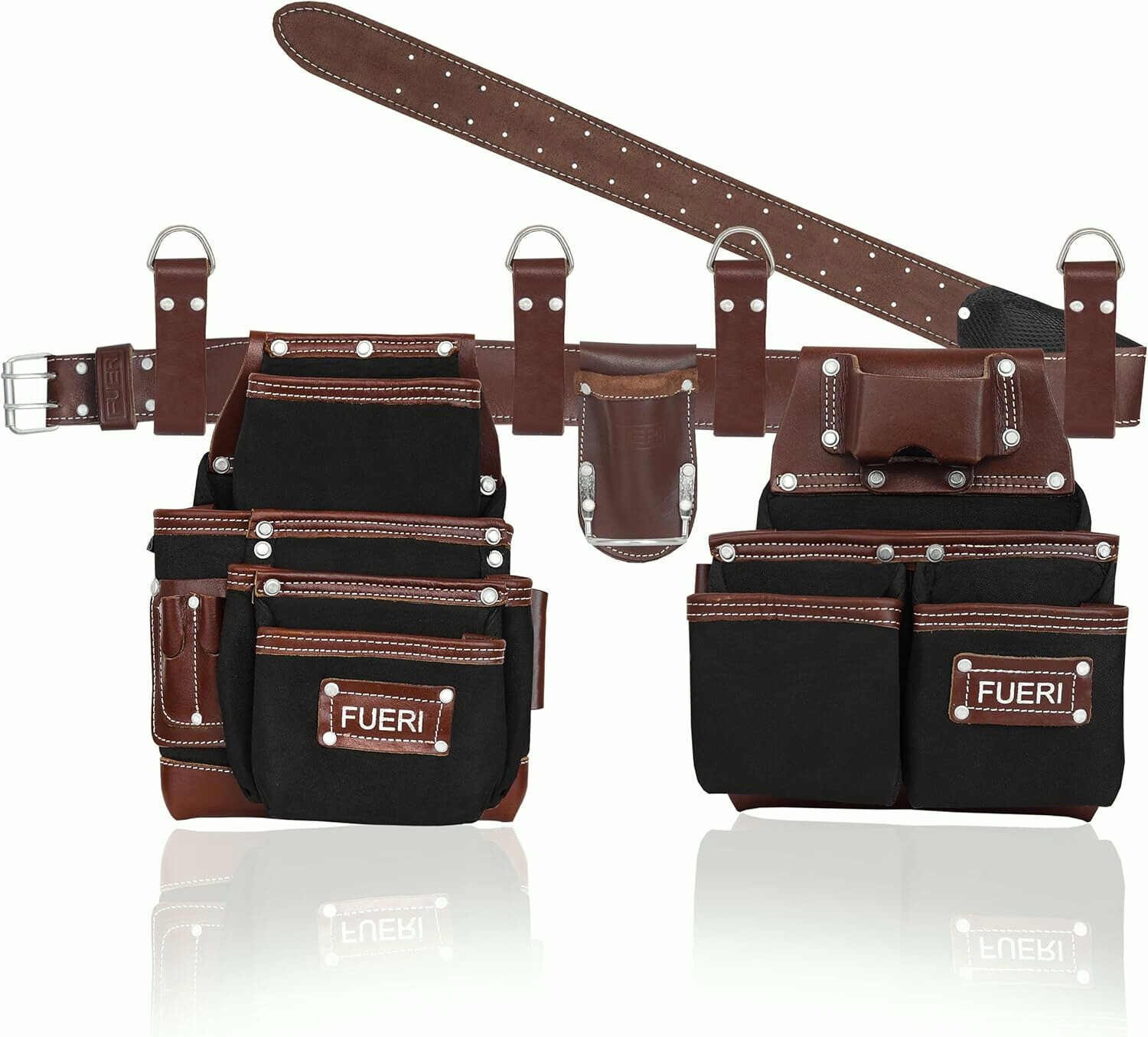 Leather Tool Belt for Men 19 Pocket Electrician Tool Pouch nylon Carpenters Bag