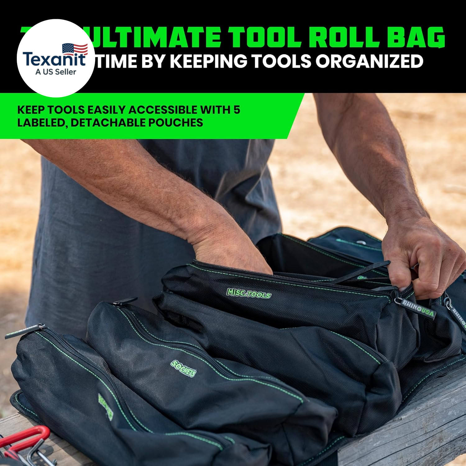 Tool Bag Roll – Heavy Duty Canvas Organizer Pouch for Tools – Ultimate Travel To