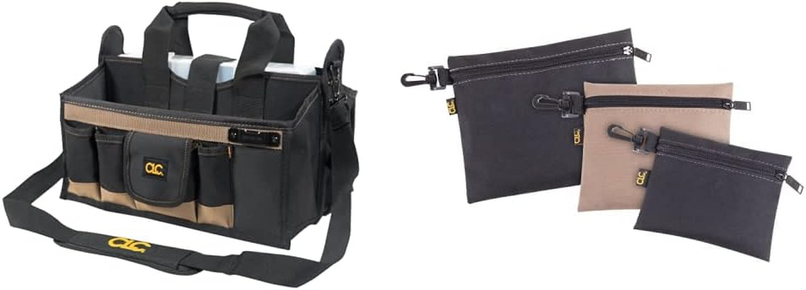 CLC 1529 16 In. Center Tray Tool Bag, 16 Pocket & CLC 1100