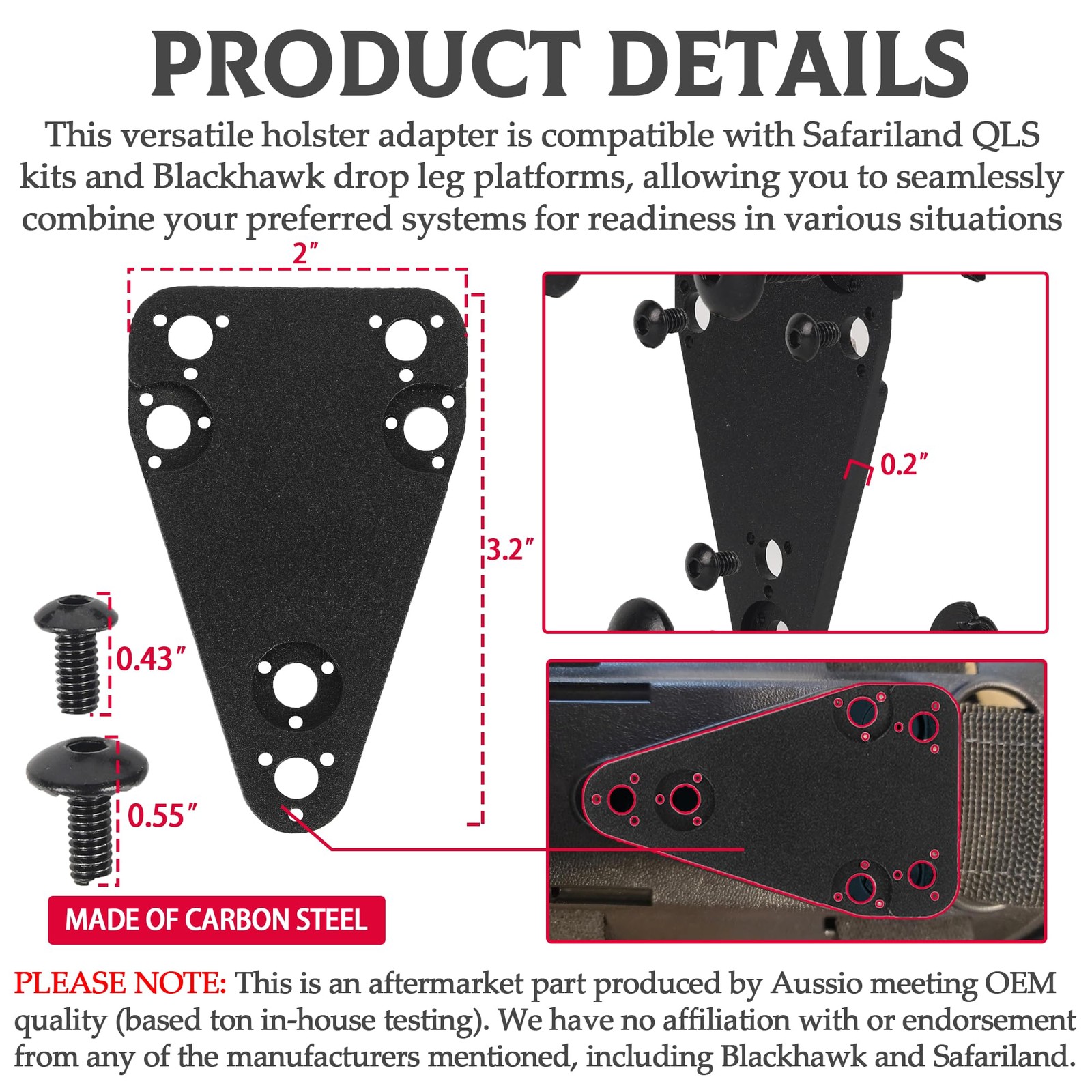 Universal Holster Adapter Kit Compatible with Blackhawk and Safariland Tactic…