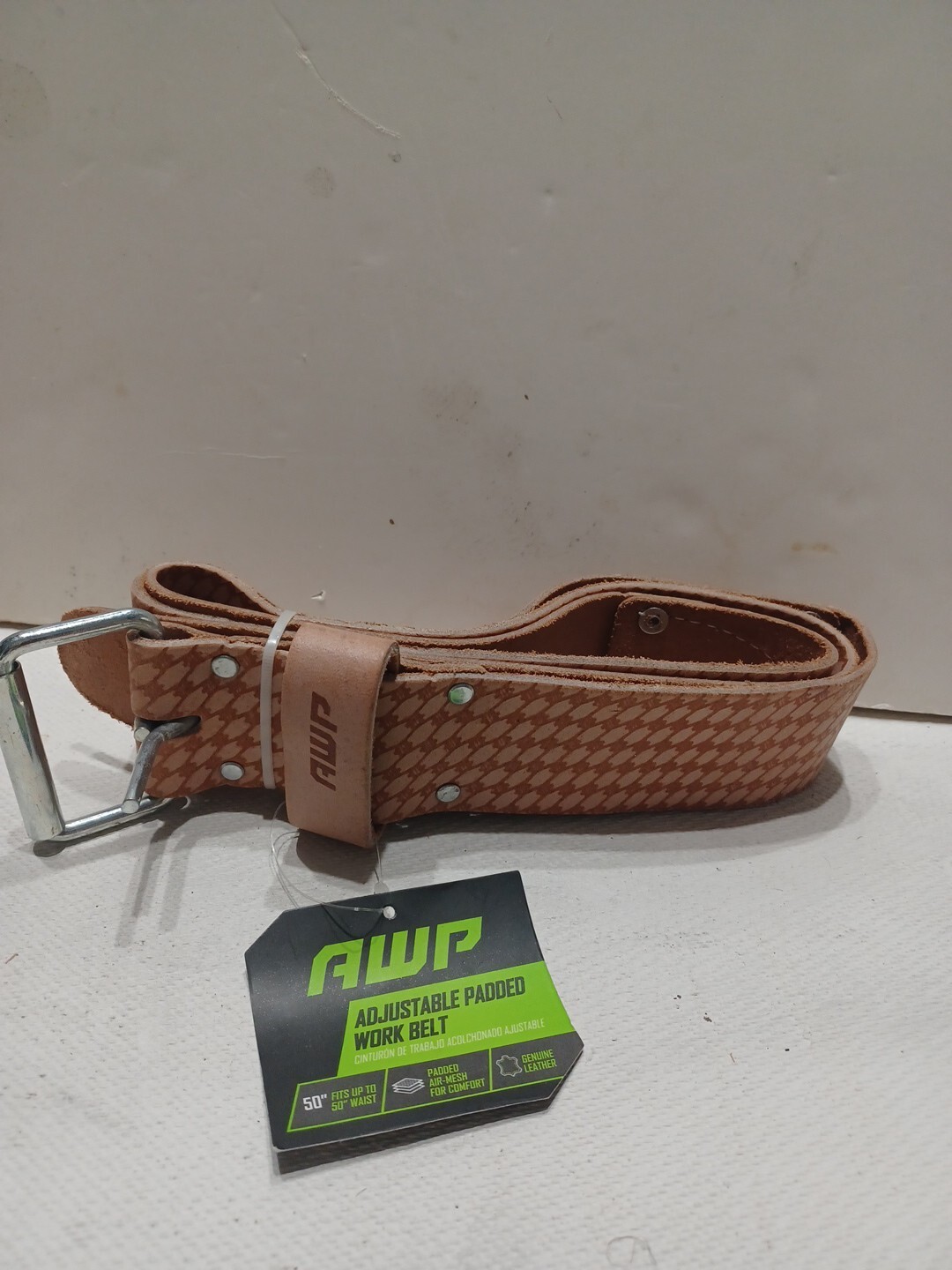 AWP LARGE LEATHER WORK BELT FITS UP YO 50″ INCH – METAL ROLLER BUCKLE Father’s