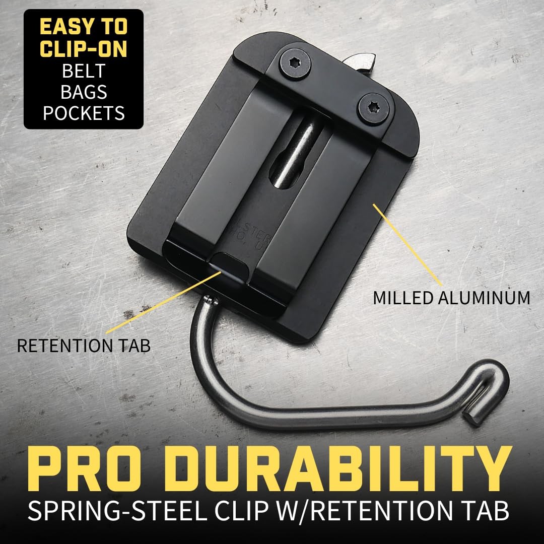 Tool Belt Utility Hook Holster HeavyDuty Steel Swivel Holder All Metal Mount