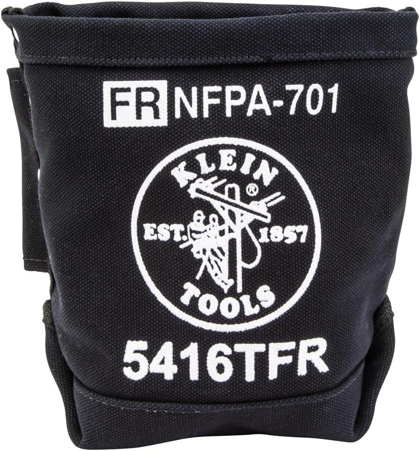 Klein Tools 5416TFR Tool Bag, Flame Resistant Canvas Bag for Bolt Storage with D