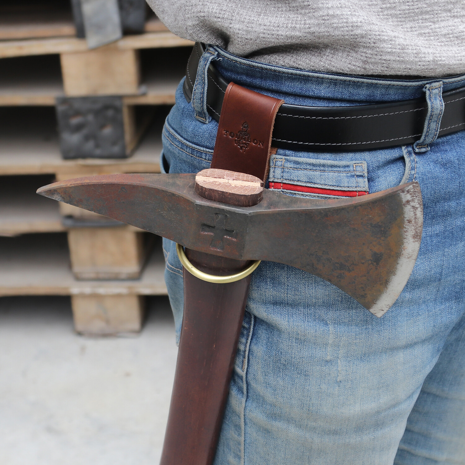 Leather Hammer/Wrench/ Axe Holster Trowel Tools Carry Holder Belt Loop