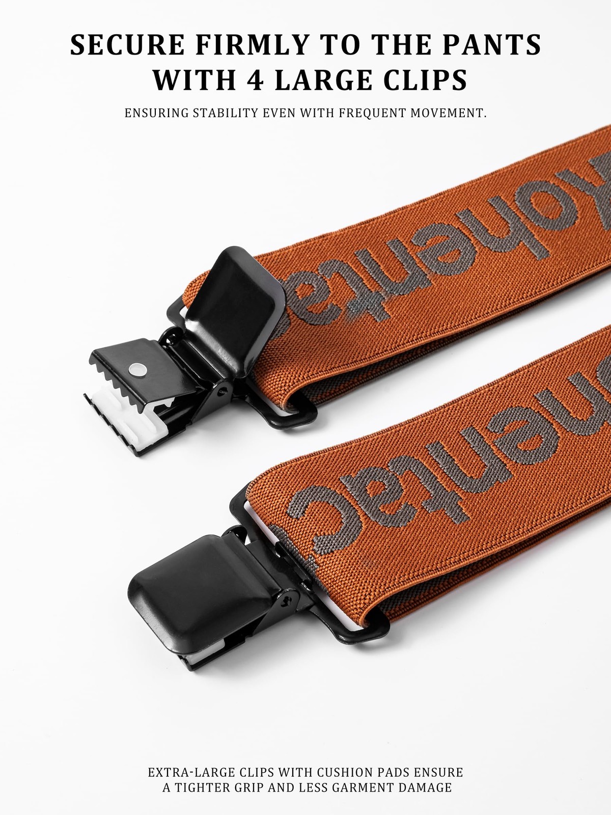 Kohentact Men’s Industrial Strength Work Suspenders 2-Inch 47 inches, Brown
