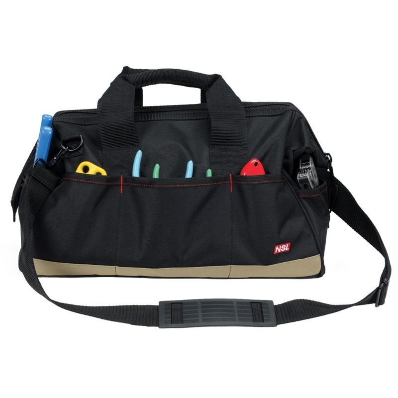 NSI 23 Pocket, Wide Top Zippered Tool Bag, 17″L x10″W with tool organizer