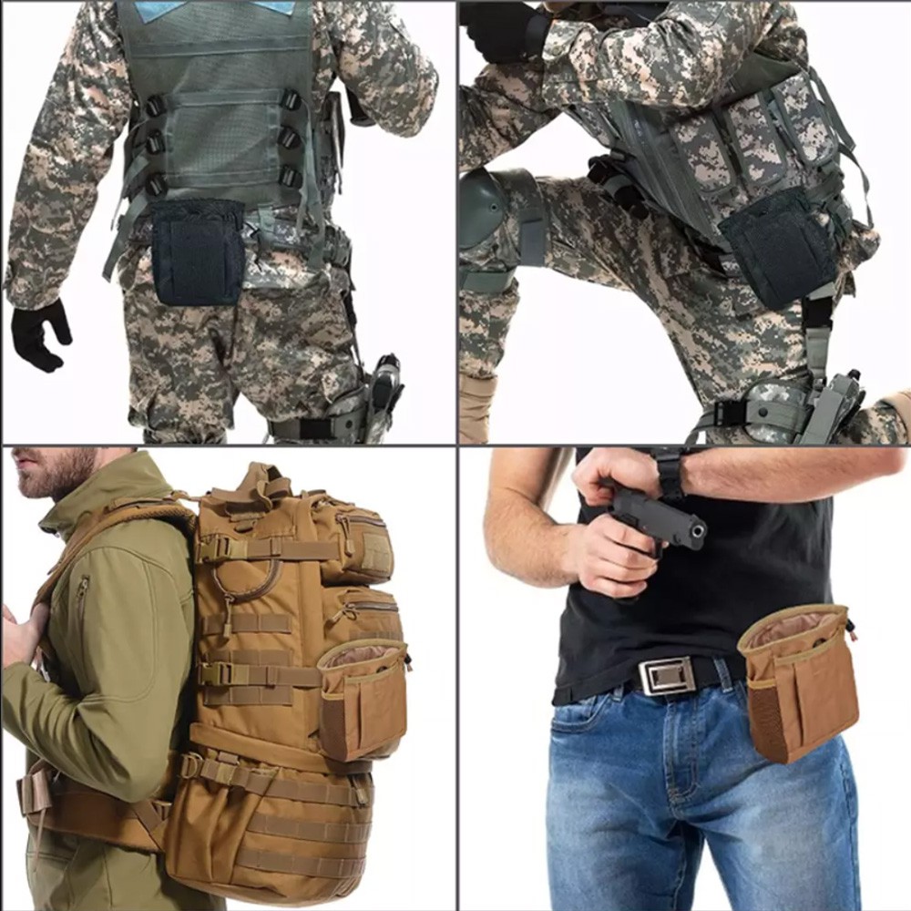 Waist Portable Bag Utility Waist Bag Tactical Molle Drawstring Magazine Dump Bag