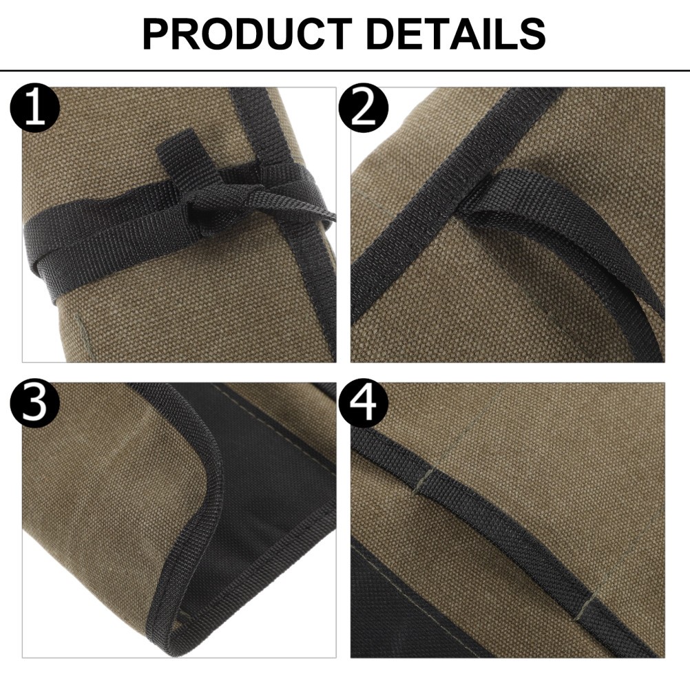 2 Count Tool Roll Woodworking Pouch Carpenter Canvas Bag with Zipper