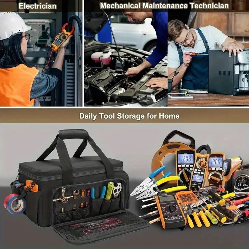 14″ Heavy Duty Tactical Tool Bag Non-Slip Base Durable Portable Tool Storage