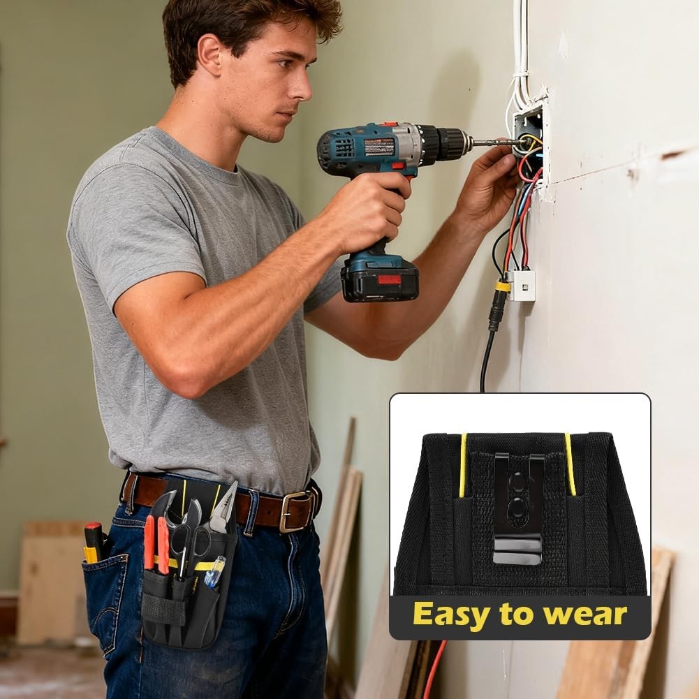 Small Electrician Tool Pouch Utility Belt Bag 600D Oxford Cloth HVAC Handyman