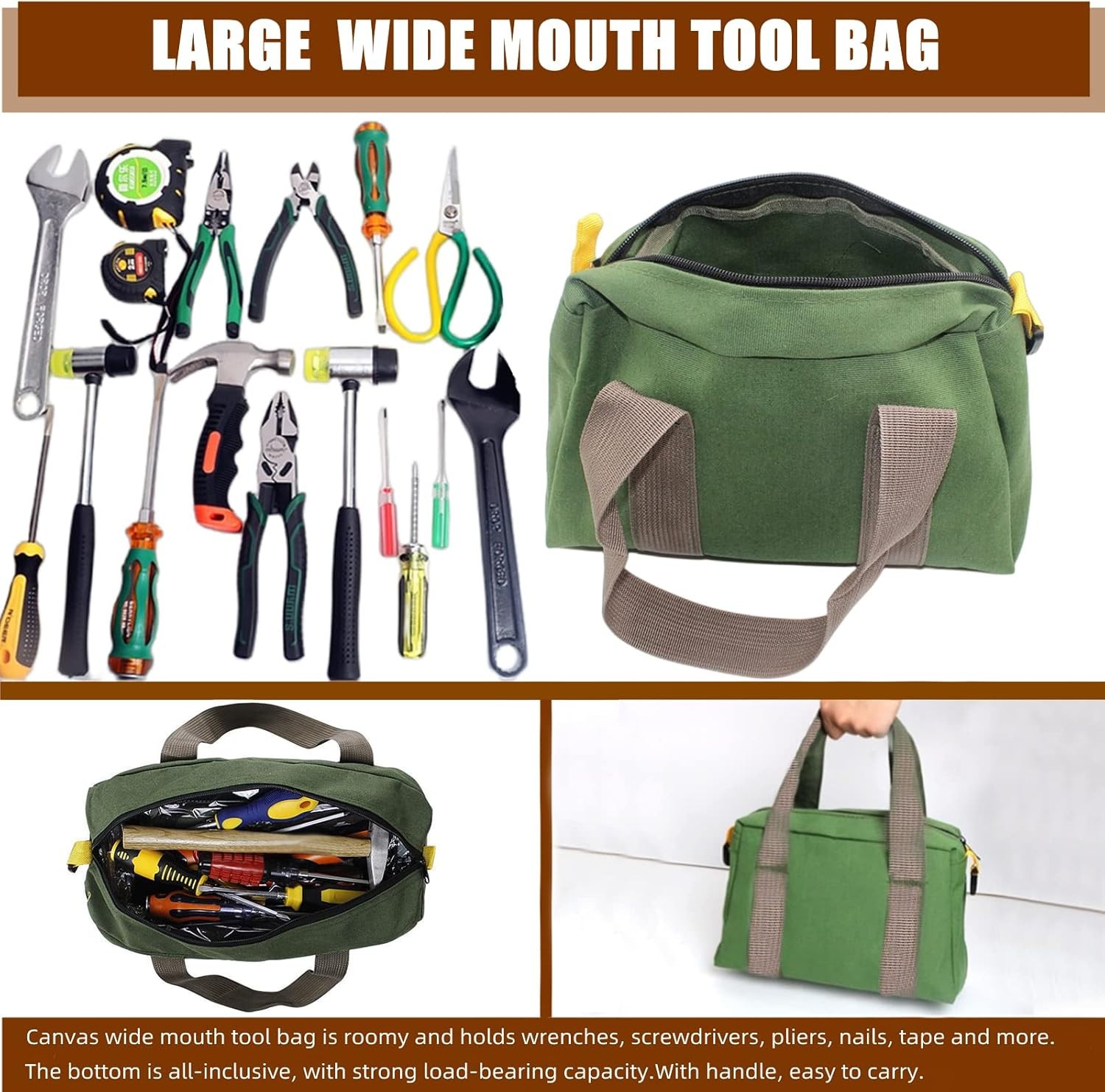 Waterproof Tool Pouch Bag Portable Storage Toolkit Hand Heavy Case Canvas Duty