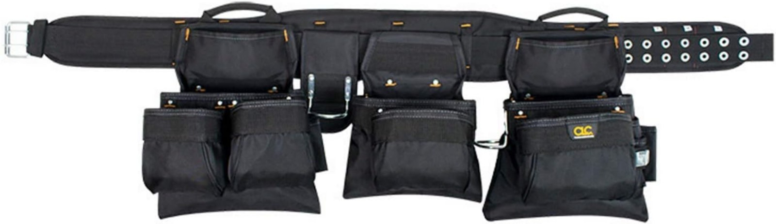 Professional CLC 5605 Carpenters Tool Belt in Black – 18 Pockets, Adjustable Fit