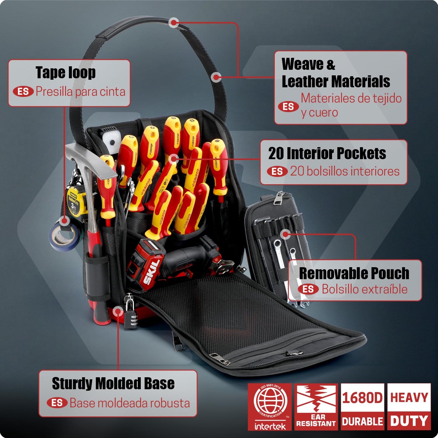 TECH 16 Electrician Tool Bag for Electricians HVAC