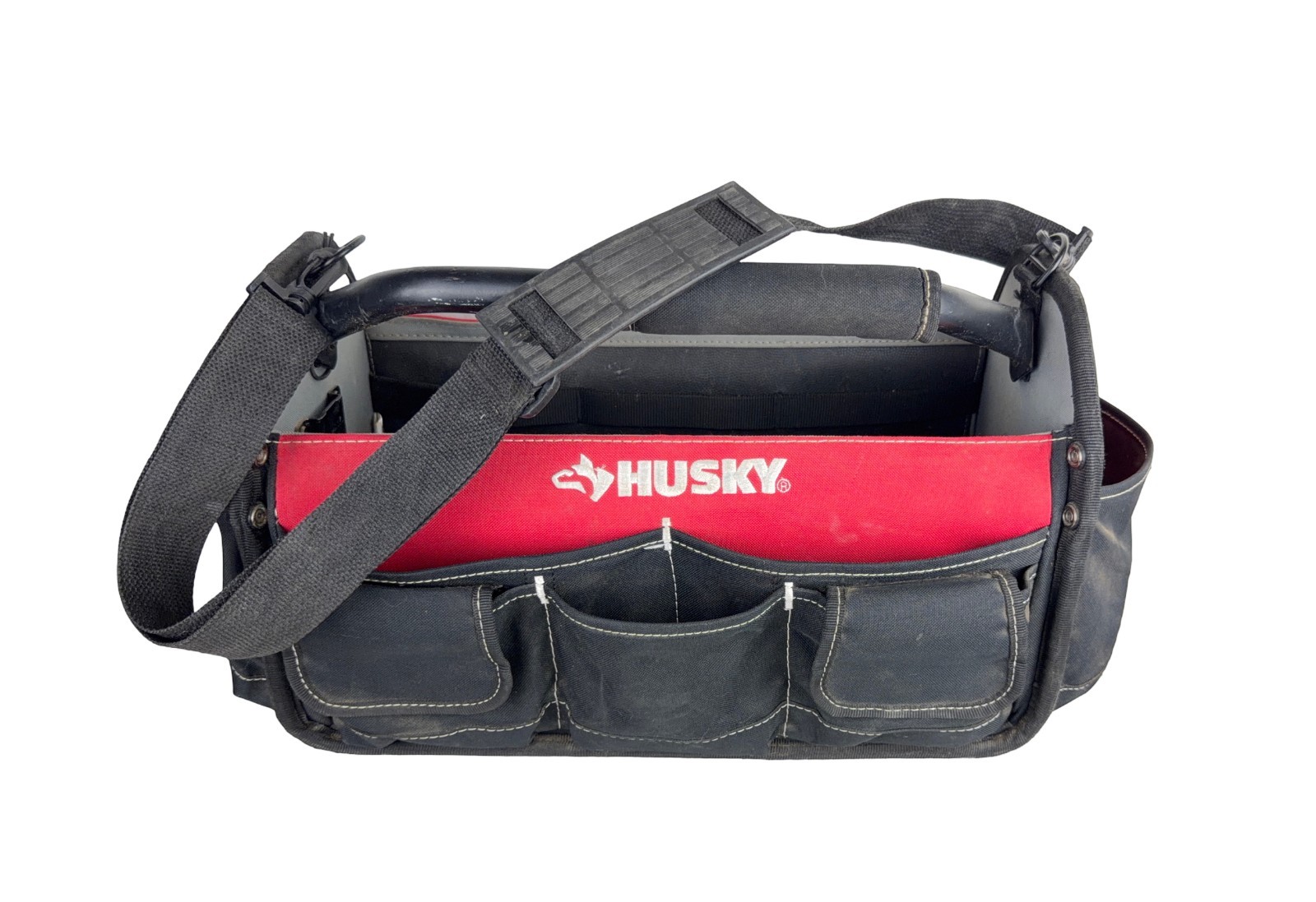 Husky Tool Bag 17″ Open Top Padded Handle Weatherproof Lots of Pockets!!