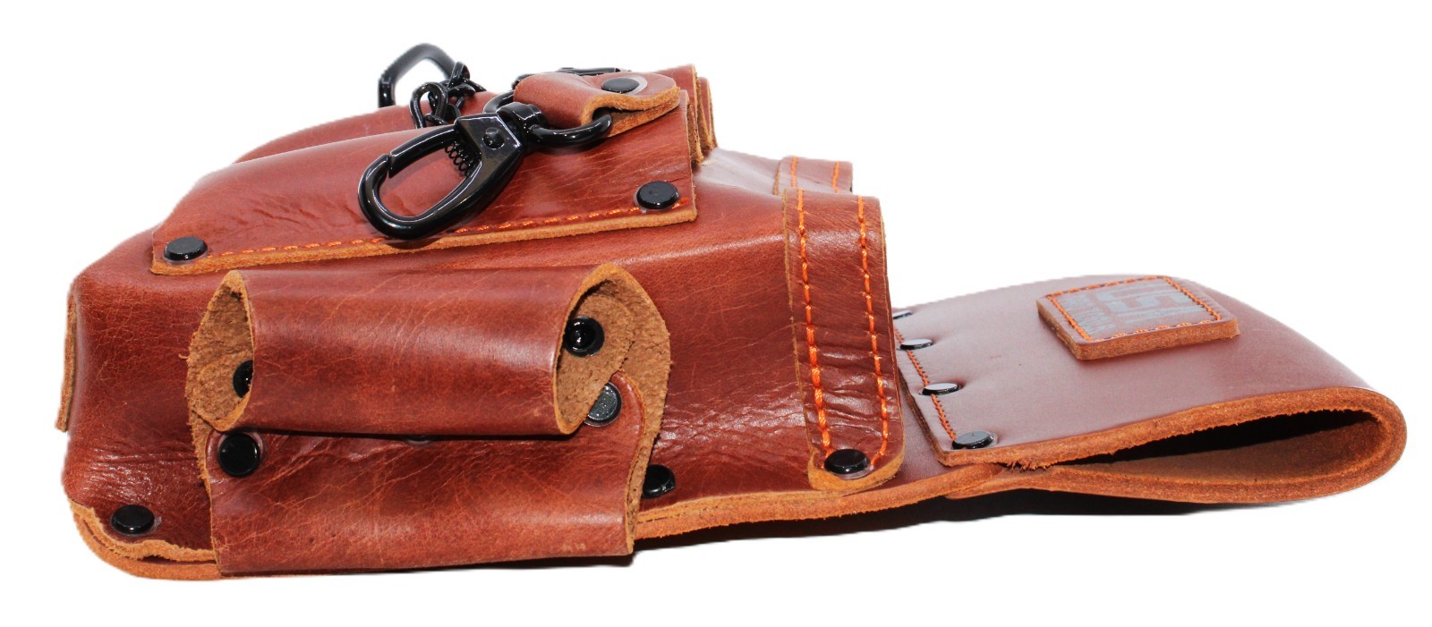 USA PRO TOOLS Leather Electrician Tool Pouch Hammer Holder Tape Clip Snap Hook.