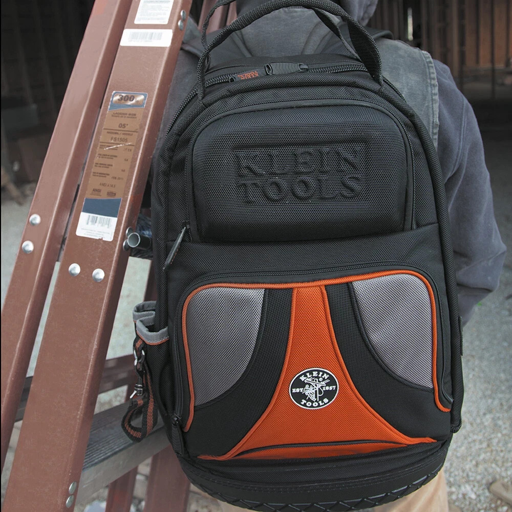 Klein Tools 55421BP-14 Tradesman Pro Tool Backpack 39 Pocket Hard Molded Base