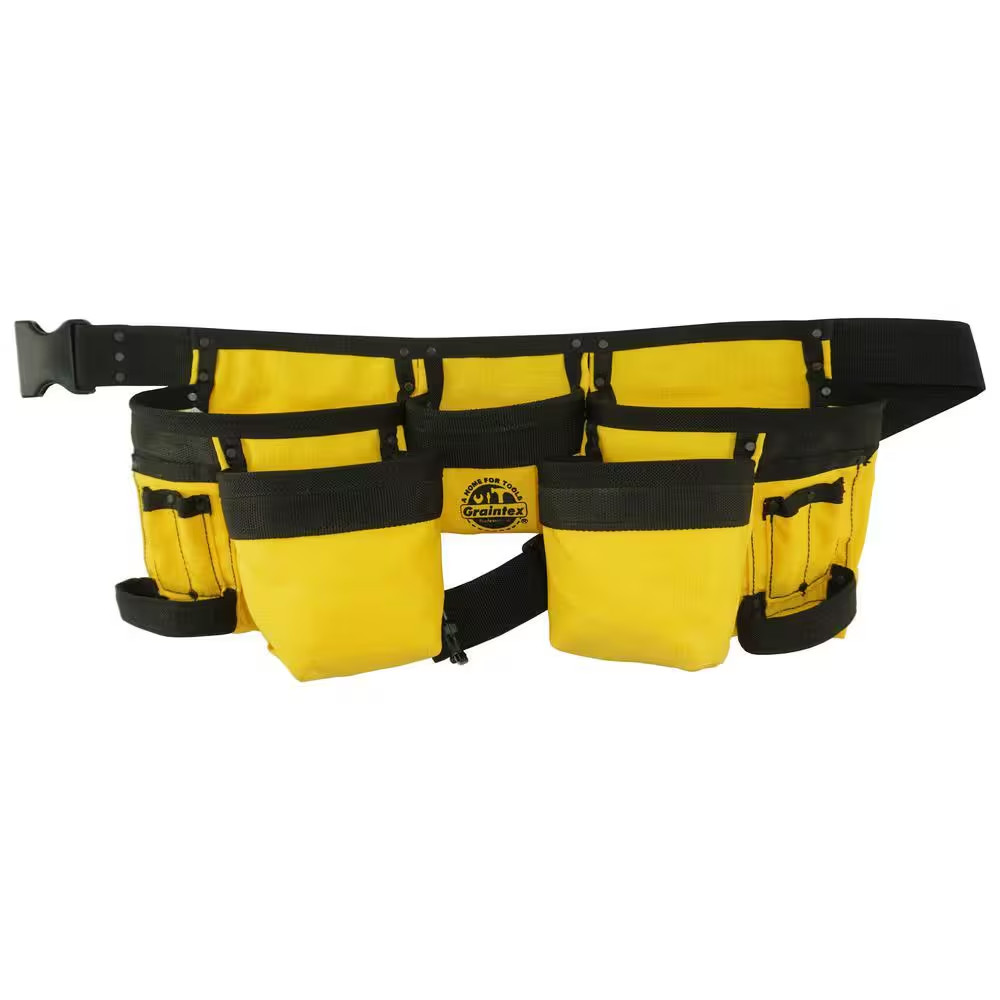 Yellow Canvas 11-Pocket Finisher Tool Apron