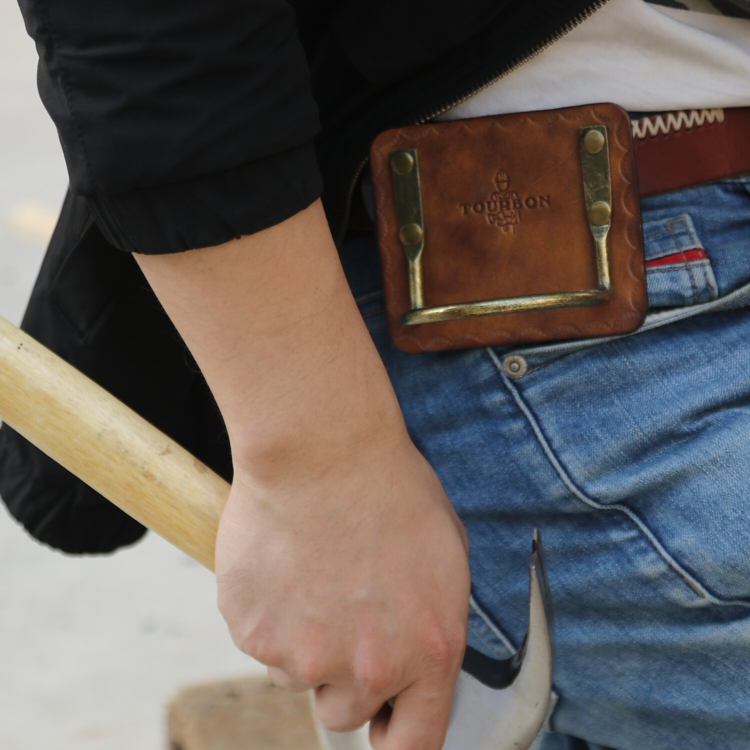 Tourbon Leather Axe Holster/Hammer/Wrench Holder Belt Gear Tools Storage Pouch
