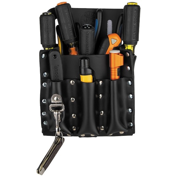 Klein Tools 5127 Black Leather 6 Pockets, 5127