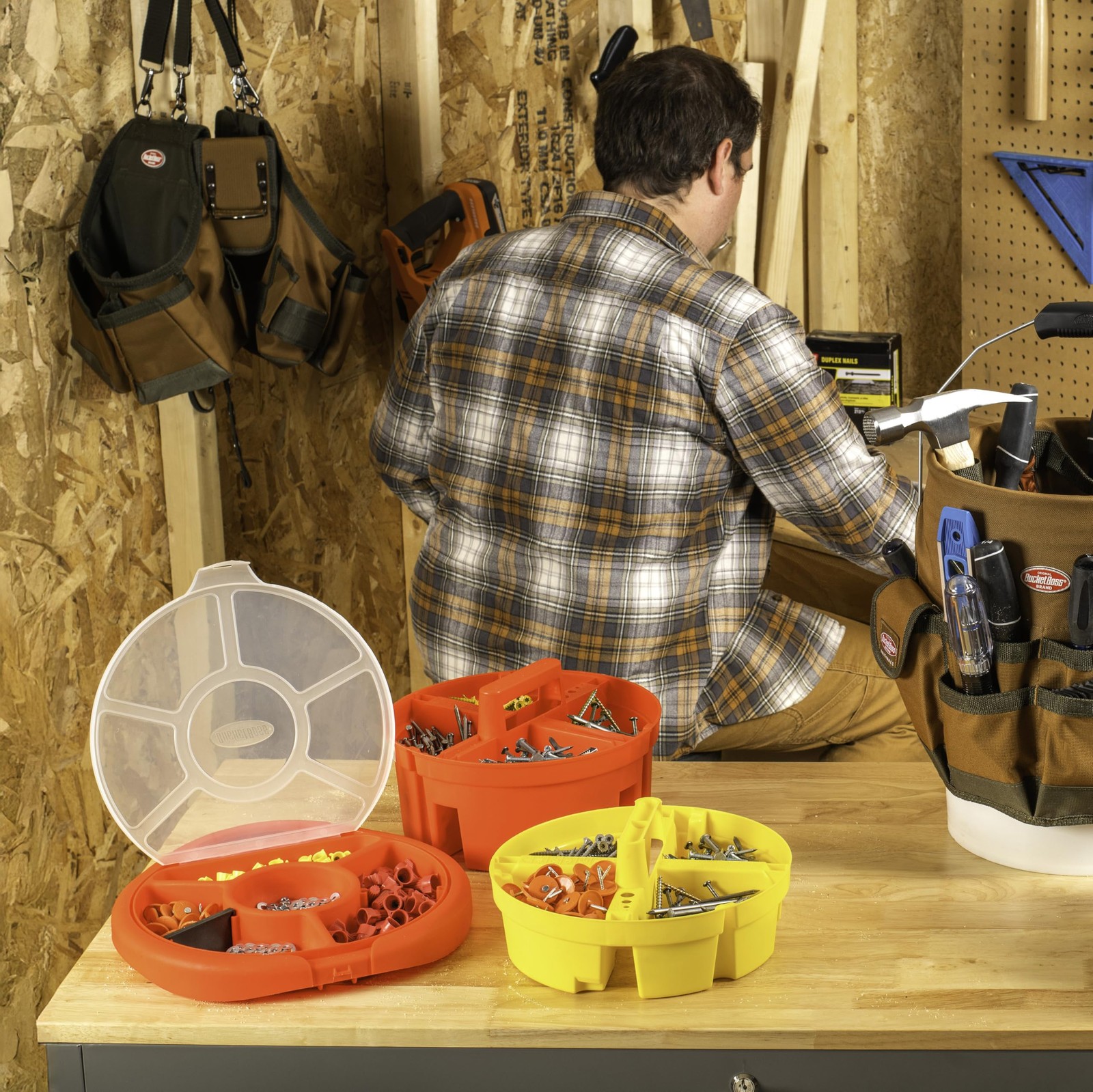 Bucket Boss – Stacker Small Parts 1 Count (Pack of 1), Yellow