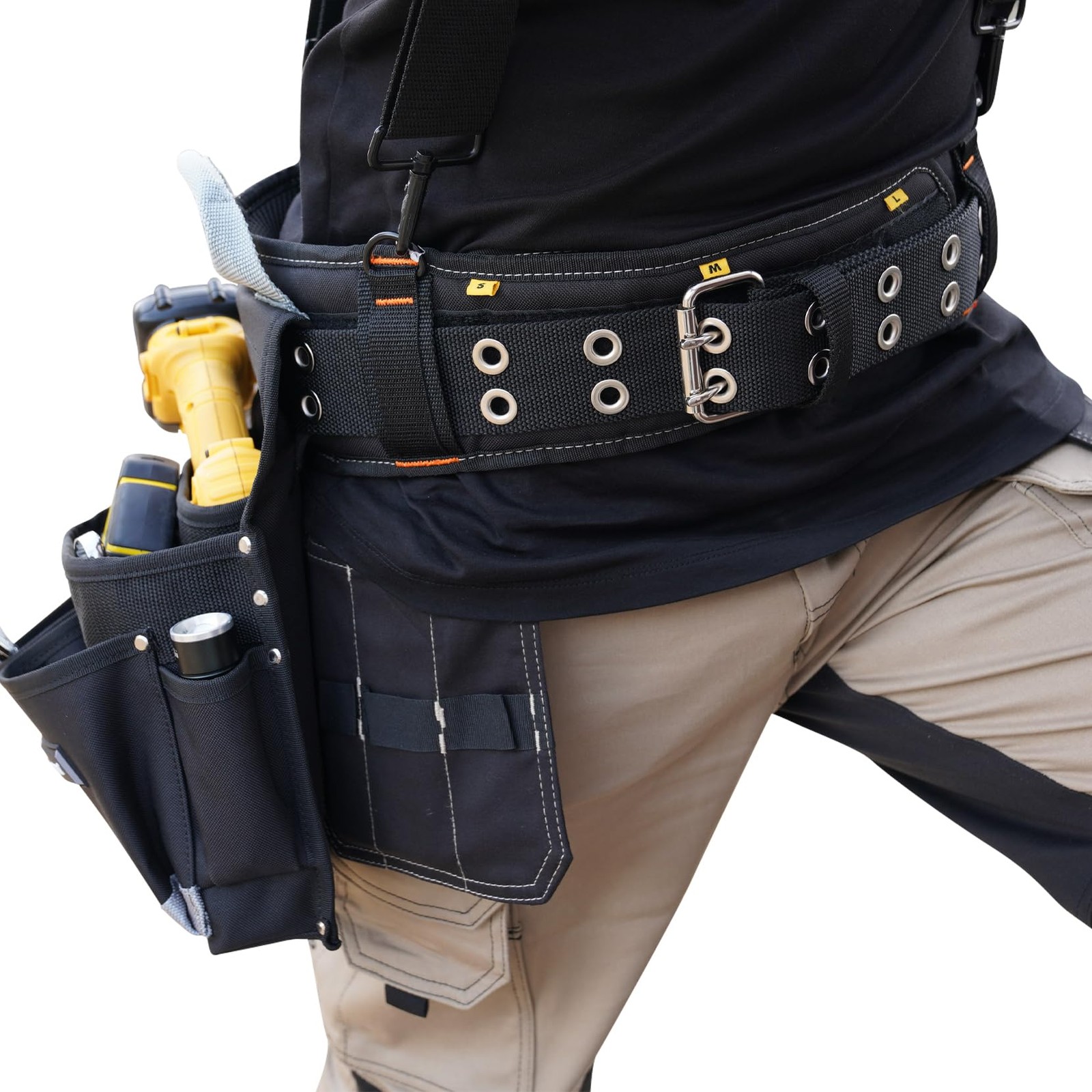 20-222 Heavy Duty Polyester Tool Rig Padded Belt, Black