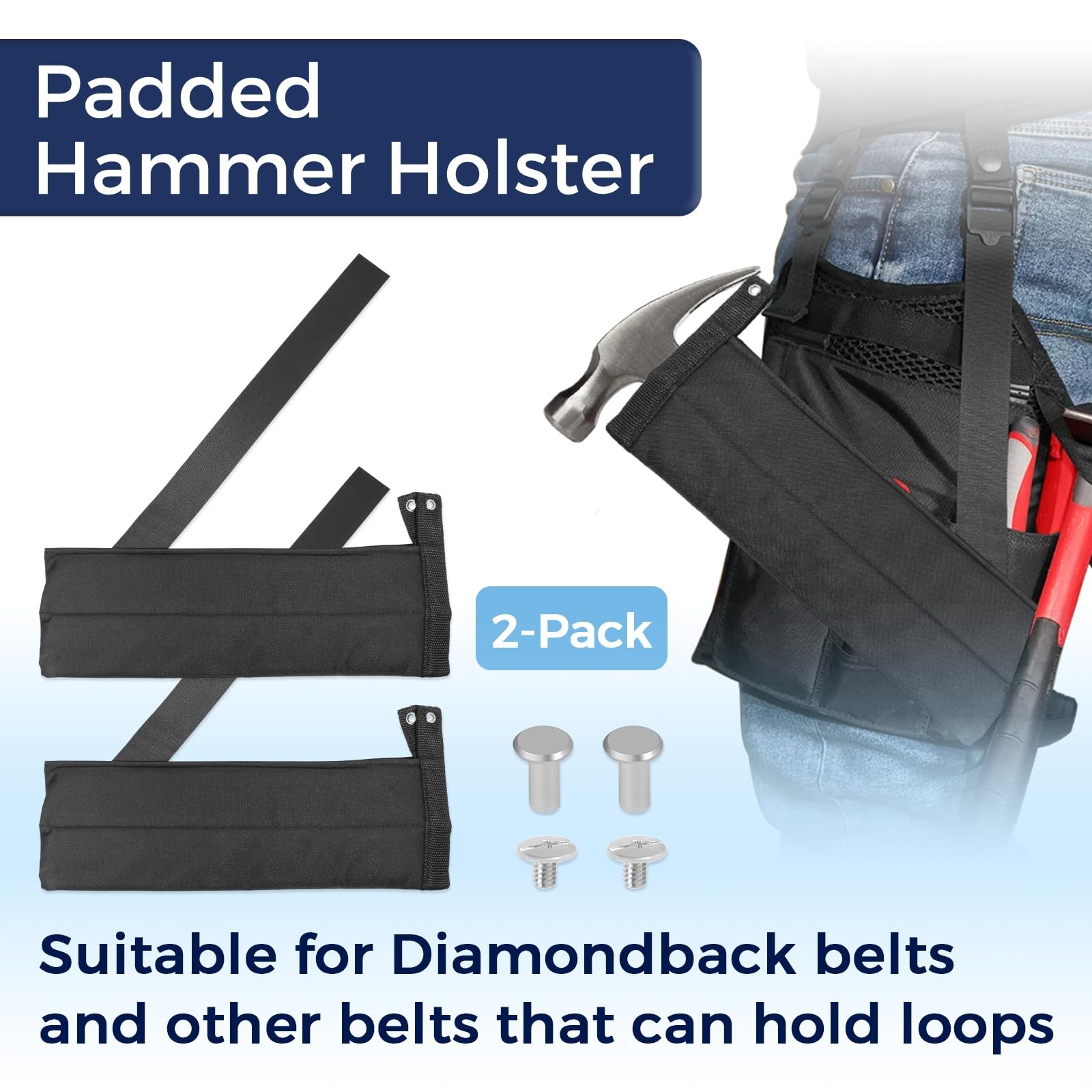 2 Packs Hammer Sleeve Replaces Diamondback Holder for Belt, 2-Pack