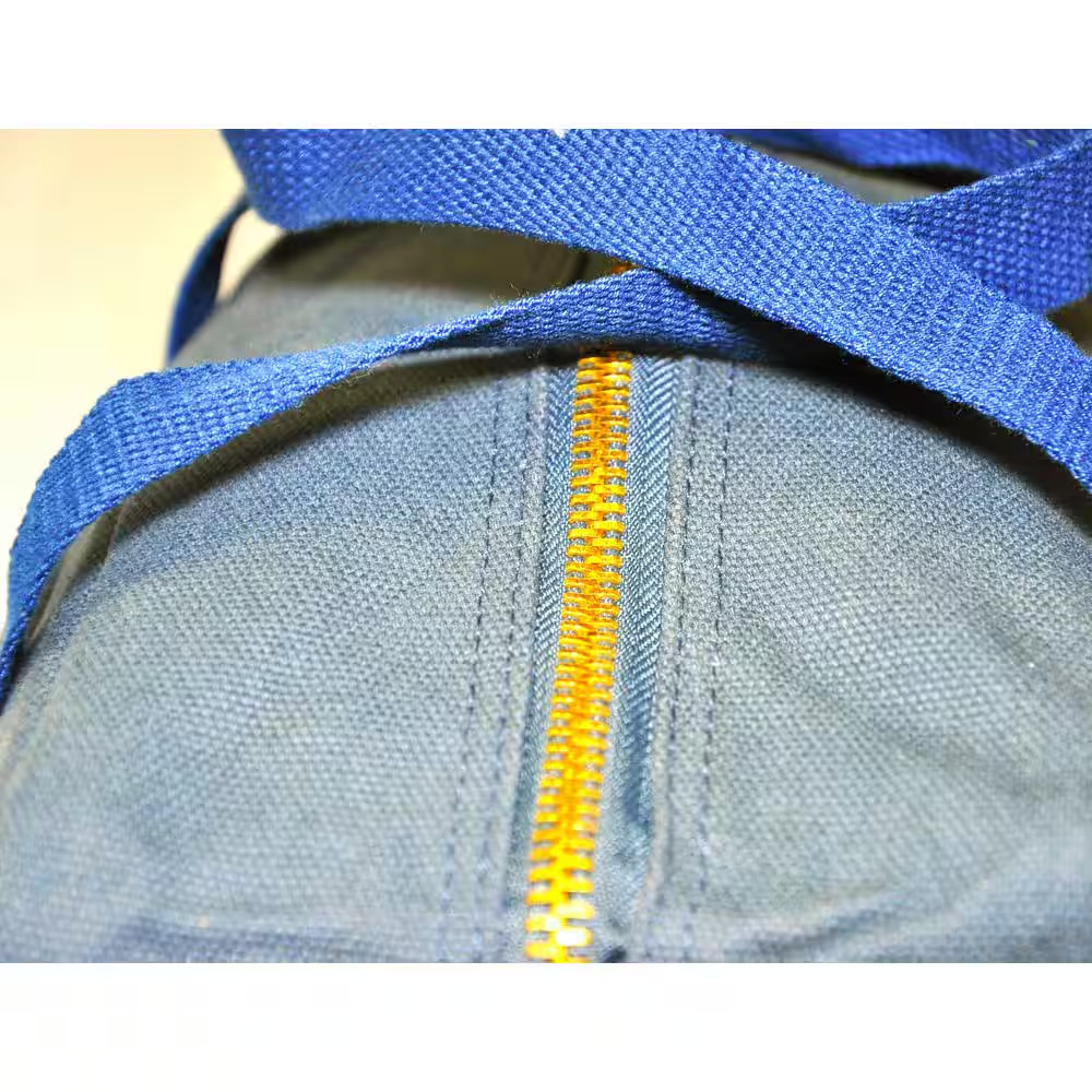 11 in. W Mechanics Tool Bag with Brass Zipper, Dark Blue, Government Issued Styl