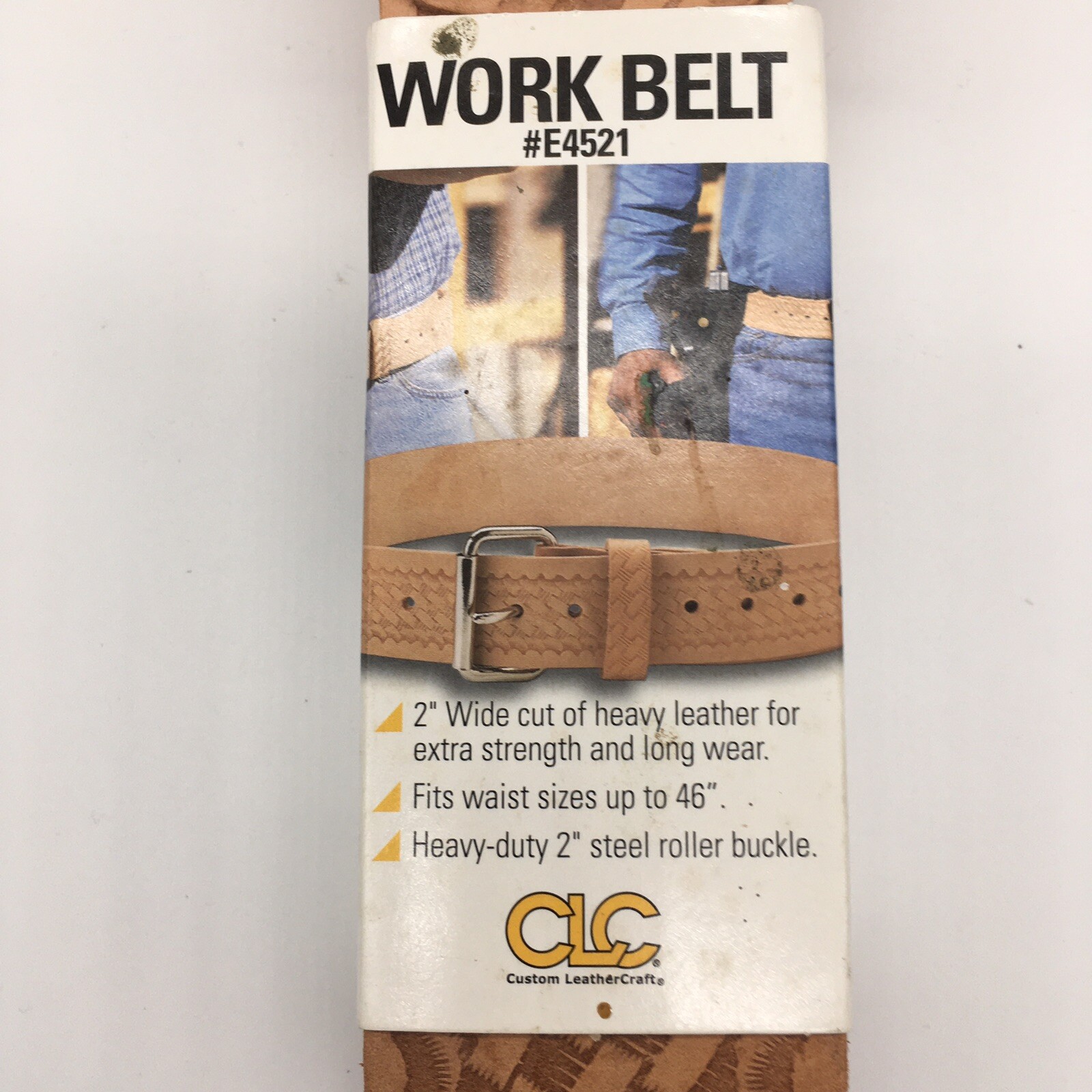 Work Belt Top Grain Lthr 29-46,No E4521, CUSTOM LEATHERCRAFT