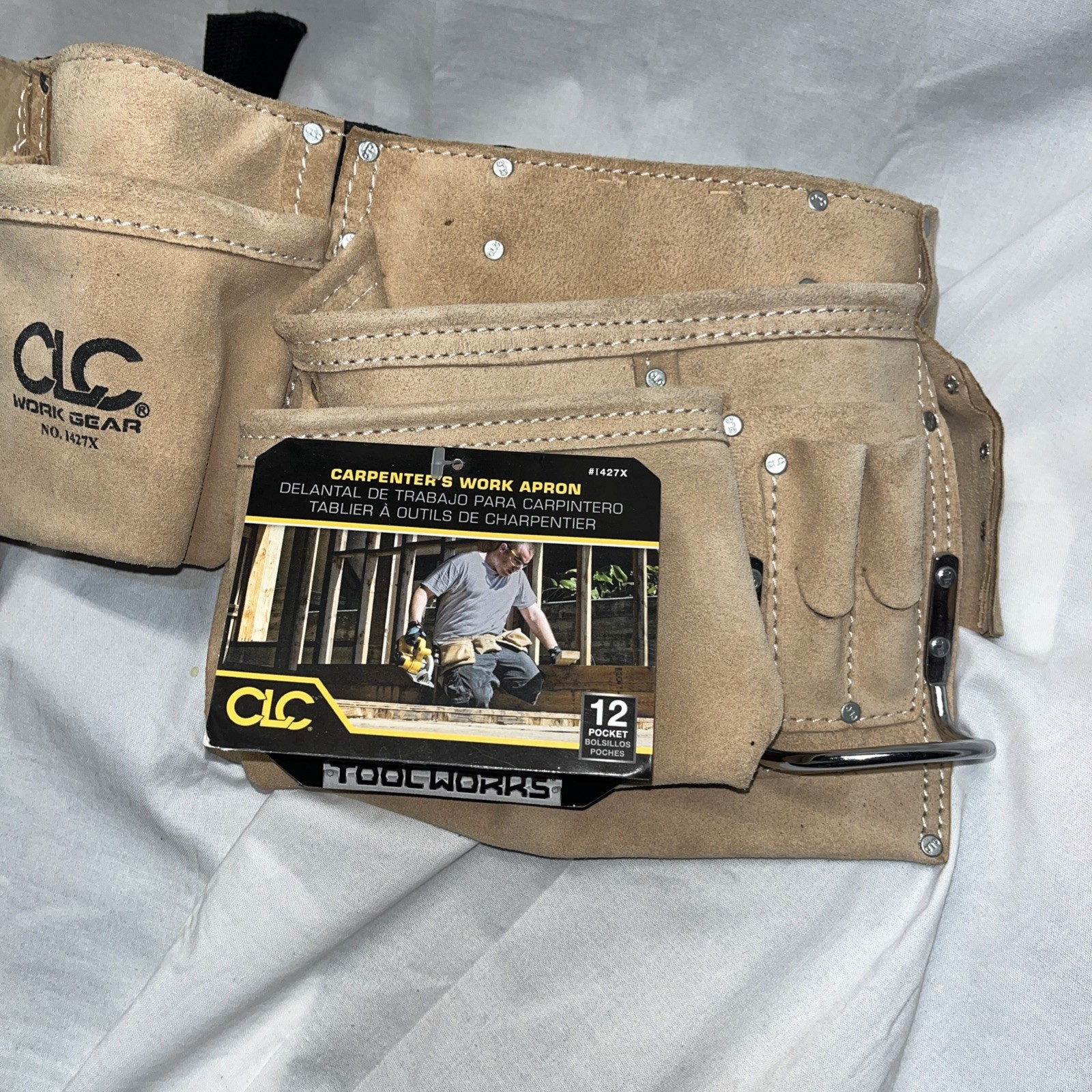 CLC I427X Heavy Duty 12 Pocket Leather/Suede Carpenter’s Work Apron New