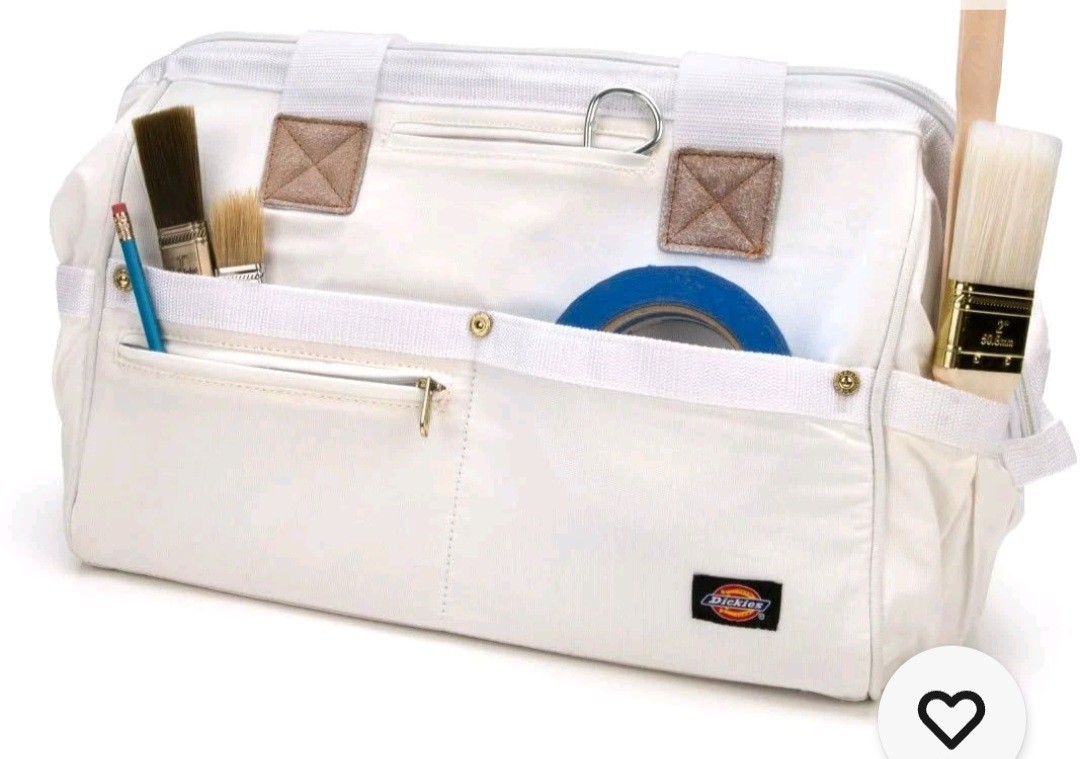 Dickies 16-Inch Durable Canvas Work Bag for Painters, Carpenters, and White
