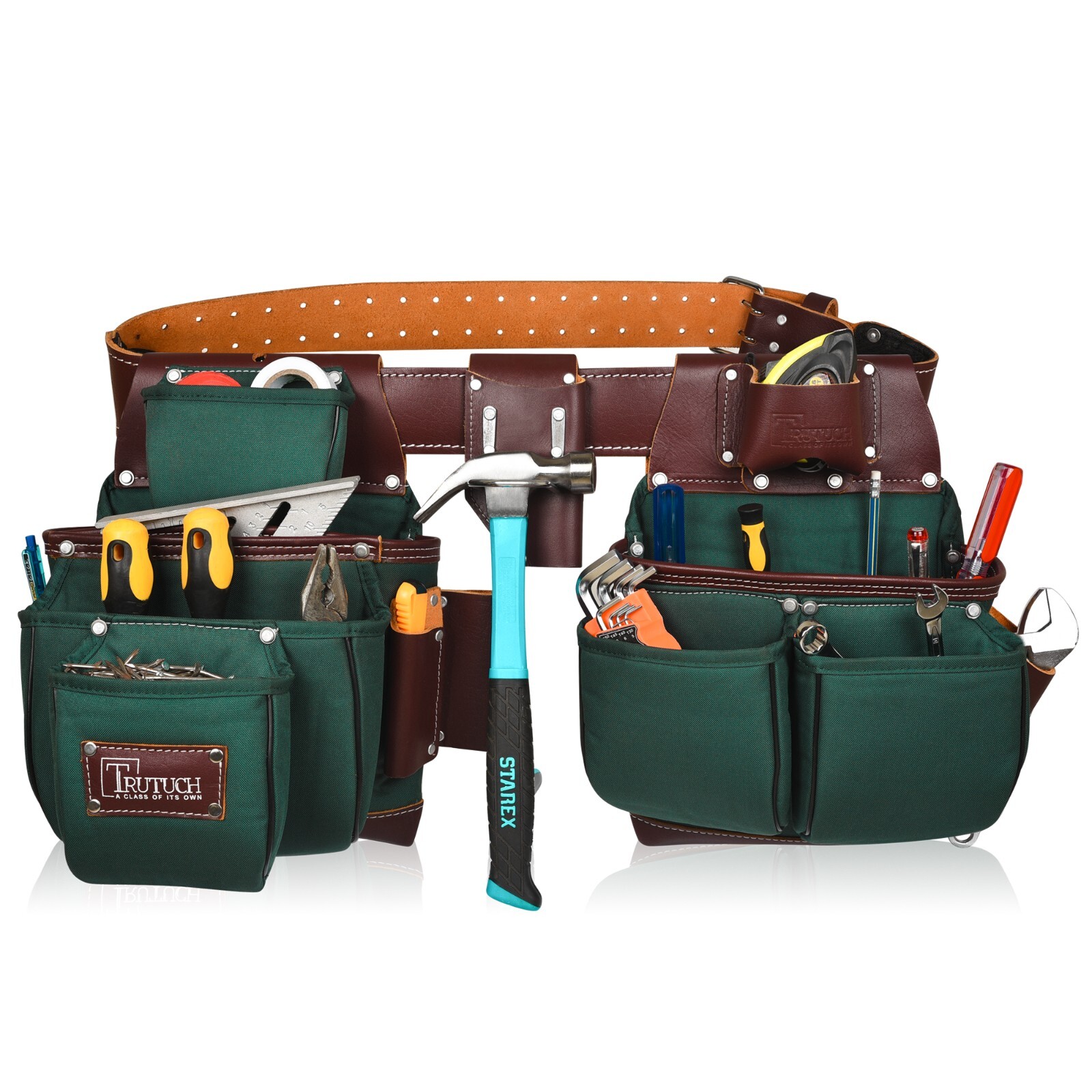 TRUTUCH Nylon and Leather Tool Belt | Framing Tool Bags | Nylon Tool Pouch