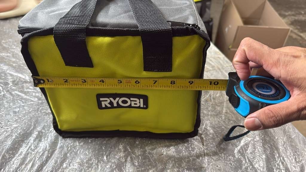 Ryobi 9.5x8x7 Tool Bag Zip Closure Heavy Duty Storage Case with Carry Straps