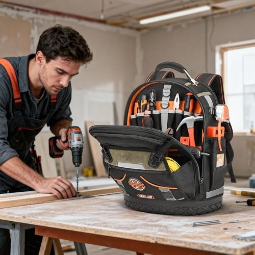 HVAC Heavy Duty Tool Backpack with Molded Base & Combination Lock