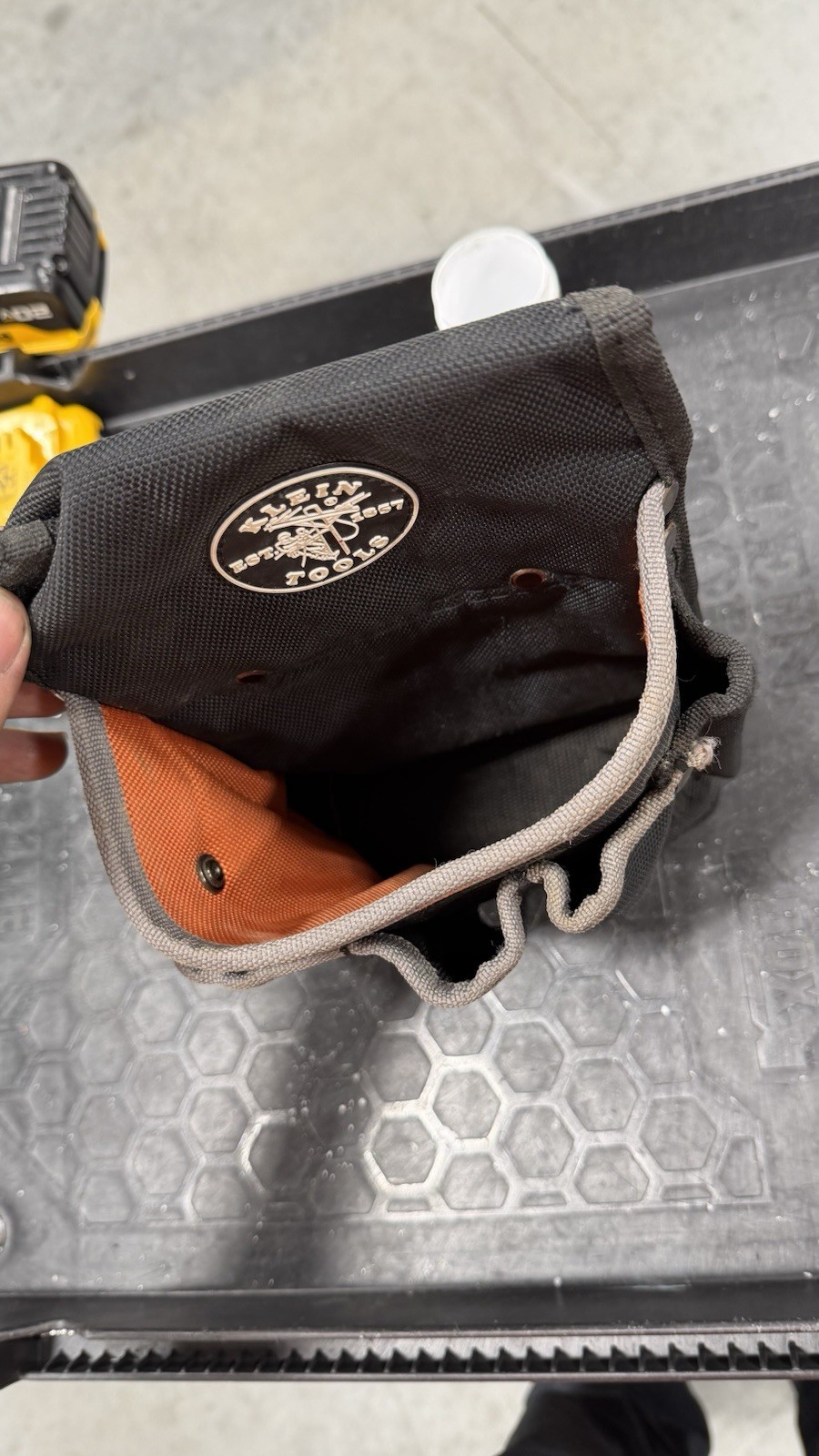Klein Tools Tool Pouch Black/Orange/Gray Fabric With Multiple Pockets
