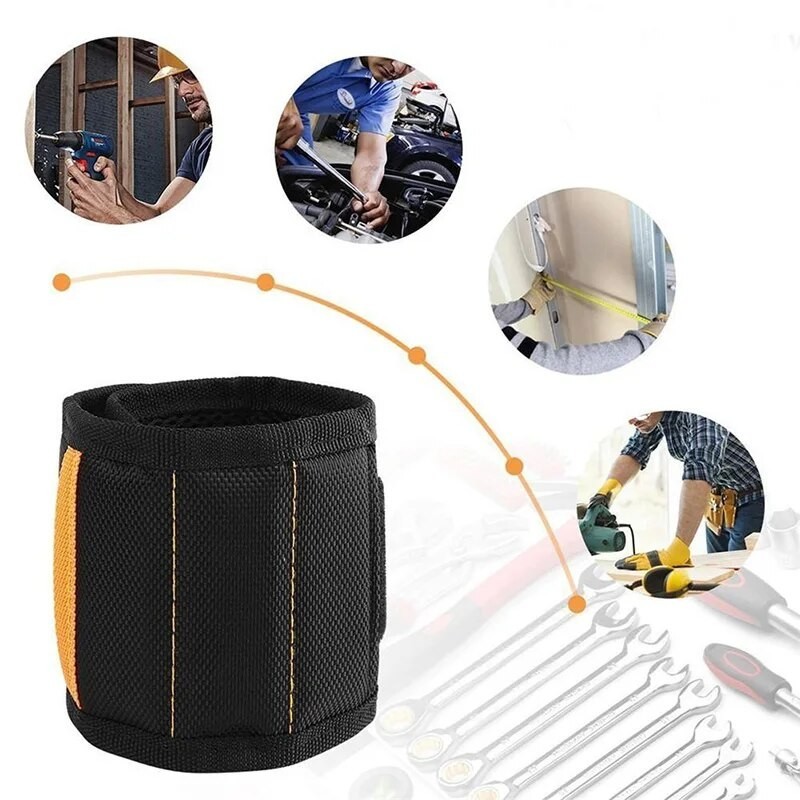 Magnetic Wristband for Tools Strong Magnet Screw Nail Holder Adjustable Band