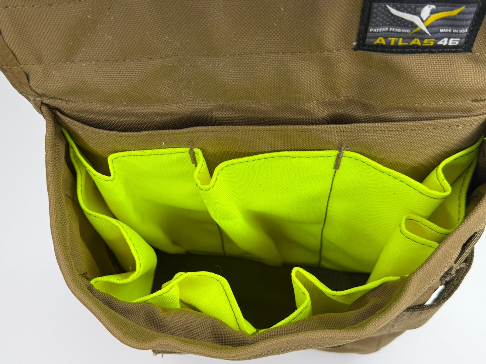 Atlas 46 AIMS Professional Technician Tool Pouch High Vis Interior Coyote Brown