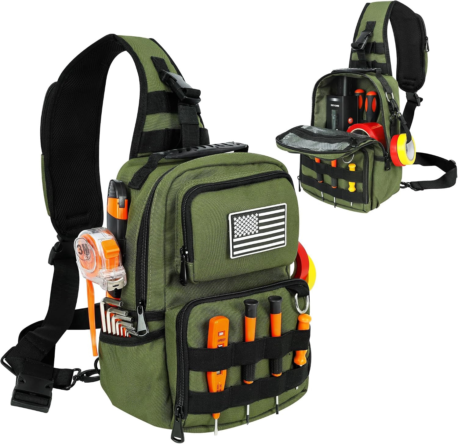 Small Tool Bag, Shoulder Tool Bag Organizer for Electricians, Small Tactical Sli