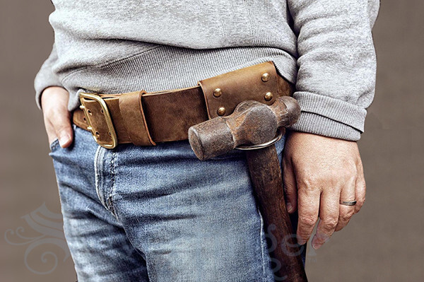 TOOL BELT HAMMER HOLDER HOOK Steel Metal Leather Hammer Belt Hammer Loop Holster