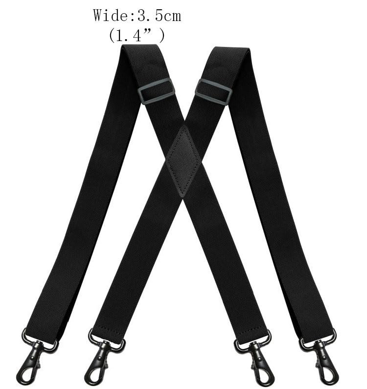 Cedrainy Men’s Suspenders Swivel Hooks X Back Susspenders One Size, Black